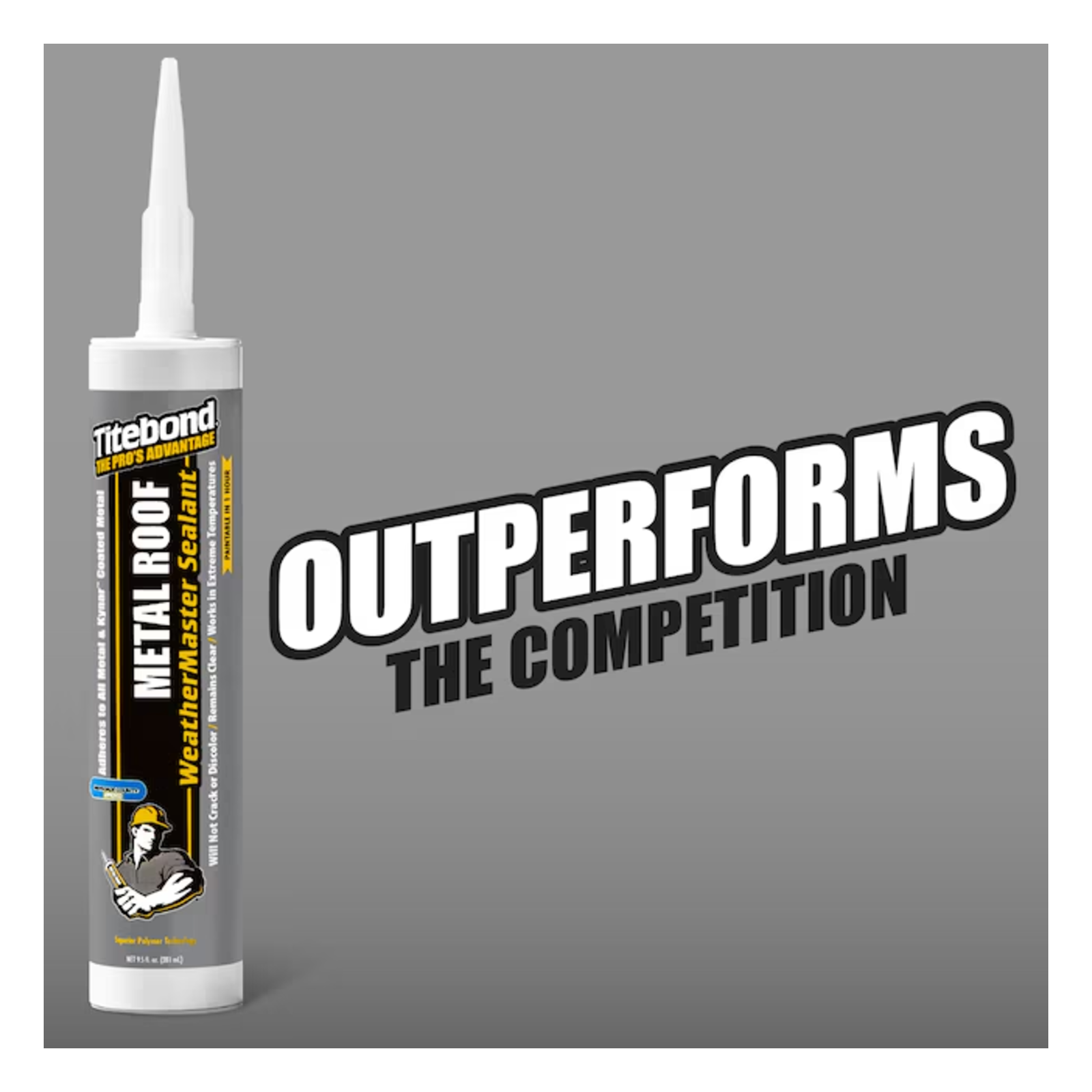 Titebond WeatherMaster Metal Roof 9.5oz Paintable Advanced Sealant Caulk Metal Roofing 2